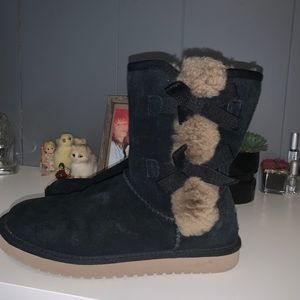 Black and brown ugg boots